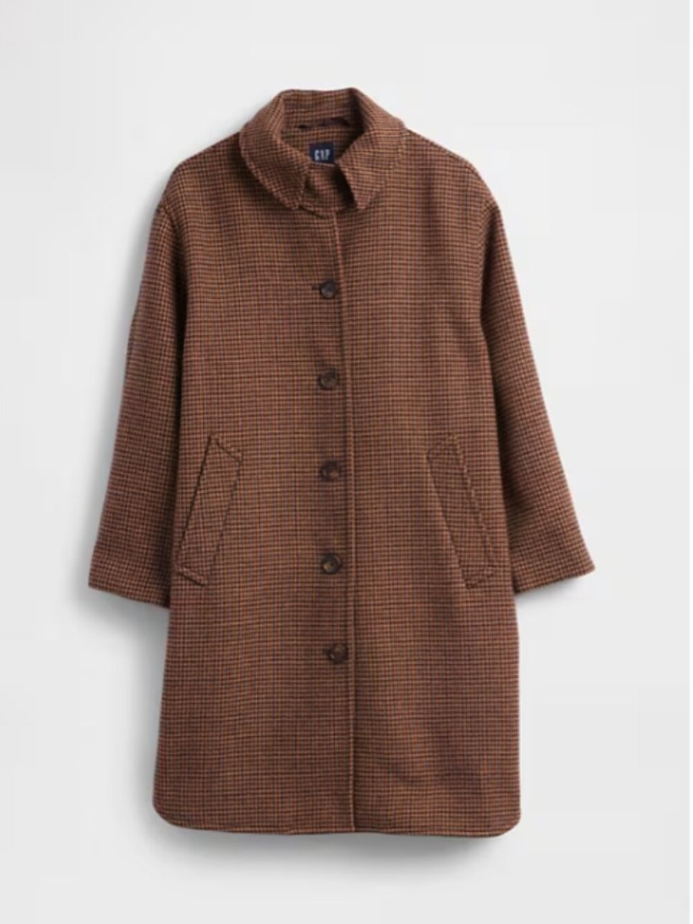 NWT Gap Wool-Blend Oversized Houndstooth Car Coat Size S